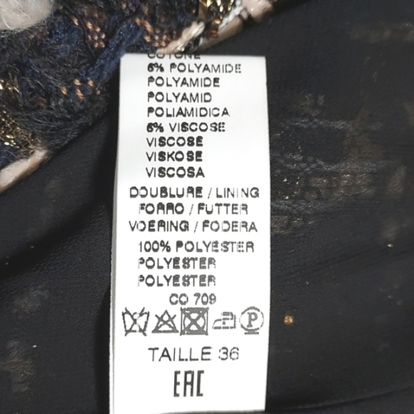 NWOT Amen Wardy Aspen Metallic Tweed Mid Length Designer Jacket Size 36FR - Picture 14 of 17